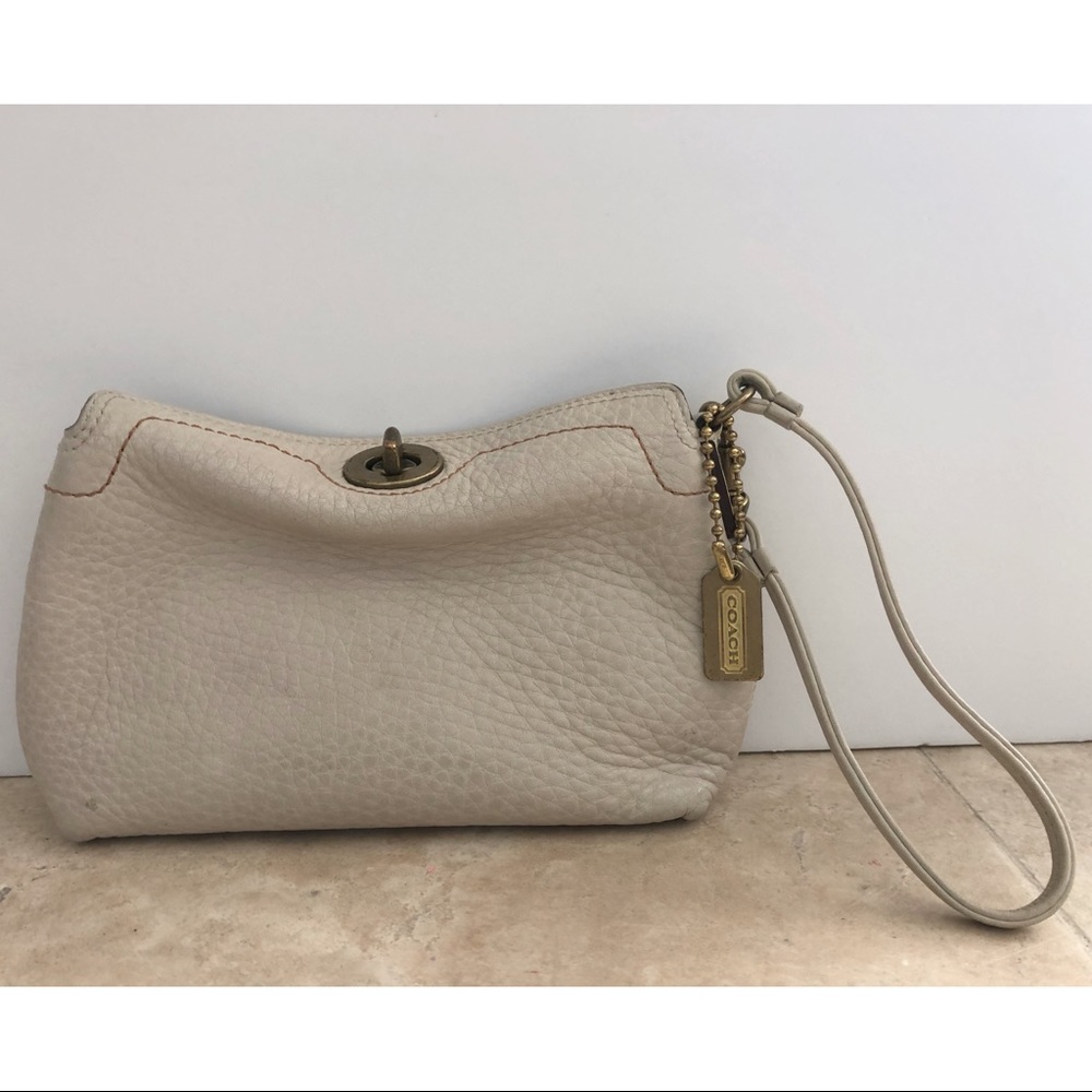Cream Coach wristlet